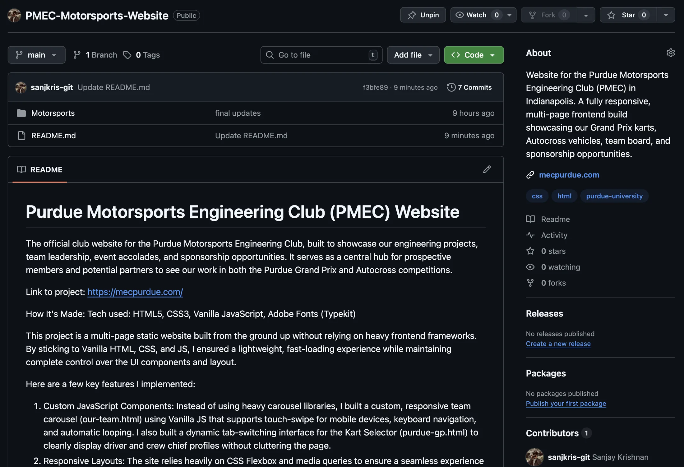 PMEC Motorsports Website